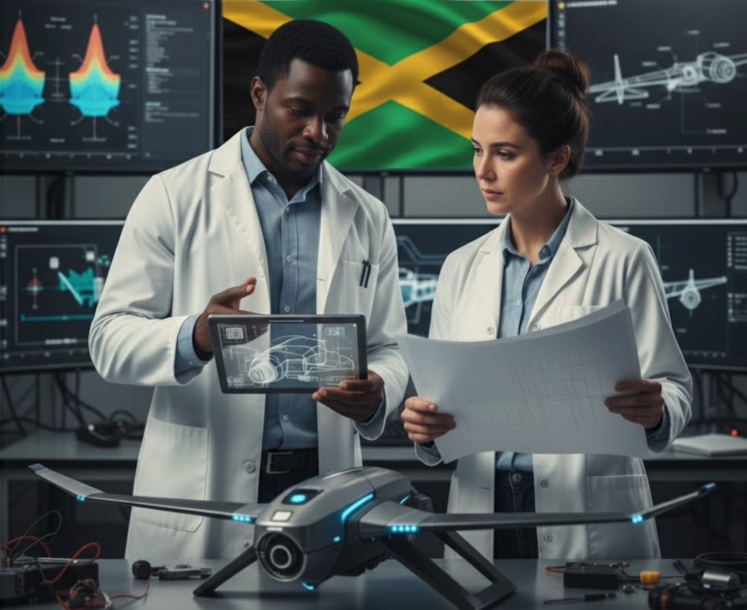 Jamaican Aviation Laboratory - Scientists working on advanced drone technology